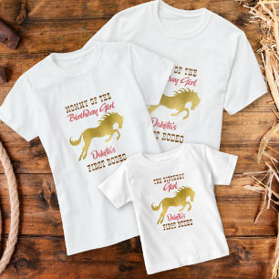 T-shirt Cowgirl premier rodéo or cheval anniversaire