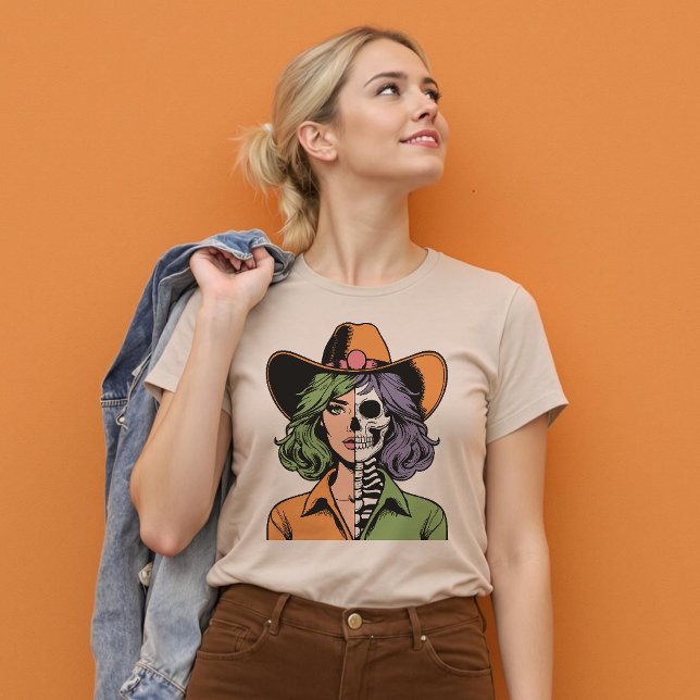 T-shirt Cowgirl Skeleton Western Halloween Shirt (Cowgirl Skeleton Western Halloween Shirt)