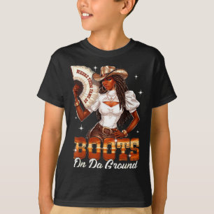 T-shirt Cowgirl sur le terrain bottes femme noire Afrique
