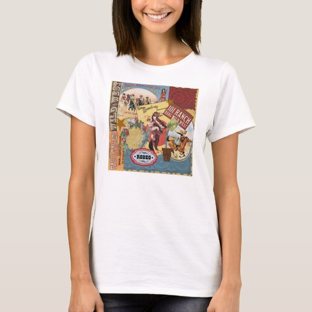 T-shirt cowgirl vintage (Devant)