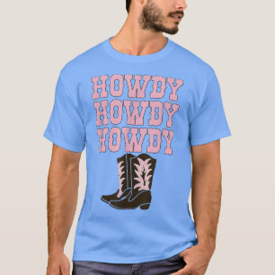 T-shirt Cowgirl White Howdy Rodéo Vintage Pays de l'Ouest