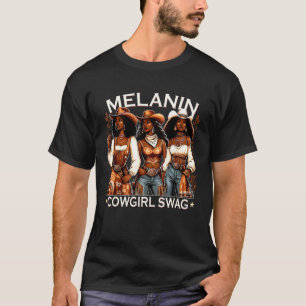 T-shirt Cowgirls Mélanine Fierté Africaine Histoire Noire