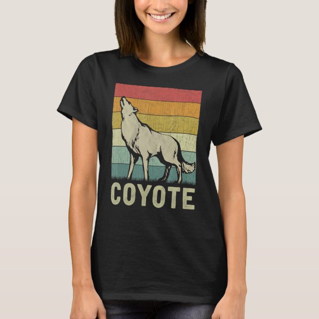 T-shirt Coyote  Men Women Coyote Retro (Devant)