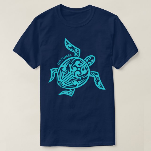 T-shirt Cozumel de tortue hawaïenne tribale (Design devant)