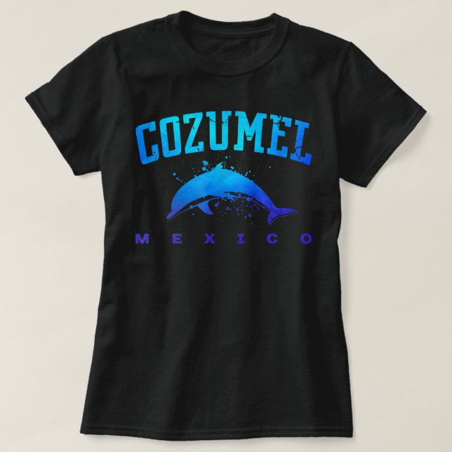 T-shirt COZUMEL MEXICO Dolphin Lover Plage Vacances Plage  (Design devant)