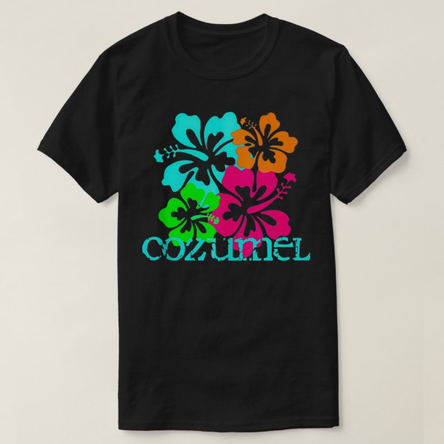 T-shirt Cozumel Mexico Island Beach Tropical Travel Surf O (Design devant)