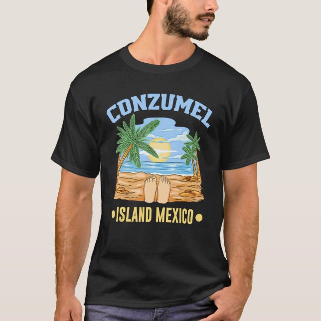 T-shirt Cozumel Mexico Plages Retro Cool Distressed Graphi (Devant)
