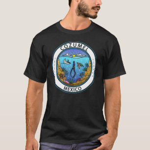 T-shirt Cozumel Mexique Badge Scuba