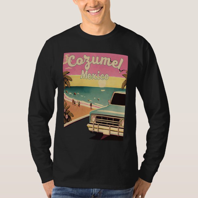 T-shirt Cozumel Retro Beach Vacation Graphics Cozumel Surf (Devant)