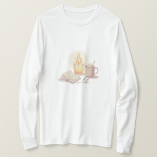 T-shirt Cozy Candle and Hot Chocolate Illustration