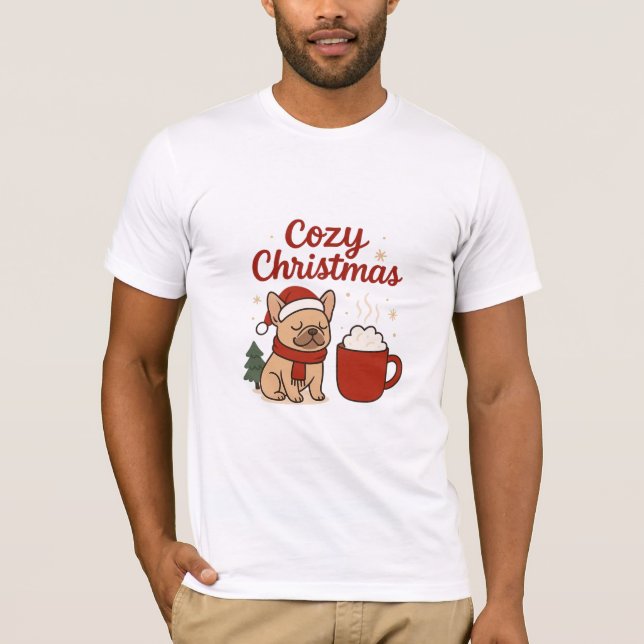T-shirt Cozy Christmas French Bulldog – Cute Holiday Dog & (Devant)