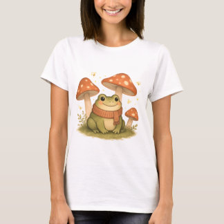 T-shirt Cozy Cottagecore Frog in Mushroom Garden