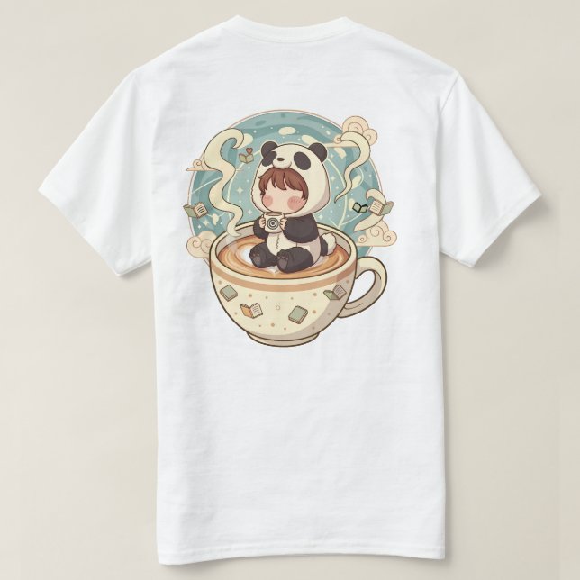 T-shirt Cozy Panda Coffee Men's Graphic Tee (Design dos)