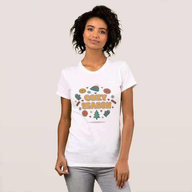 T-shirt Cozy Season Holiday Elements – Style B (Devant entier)