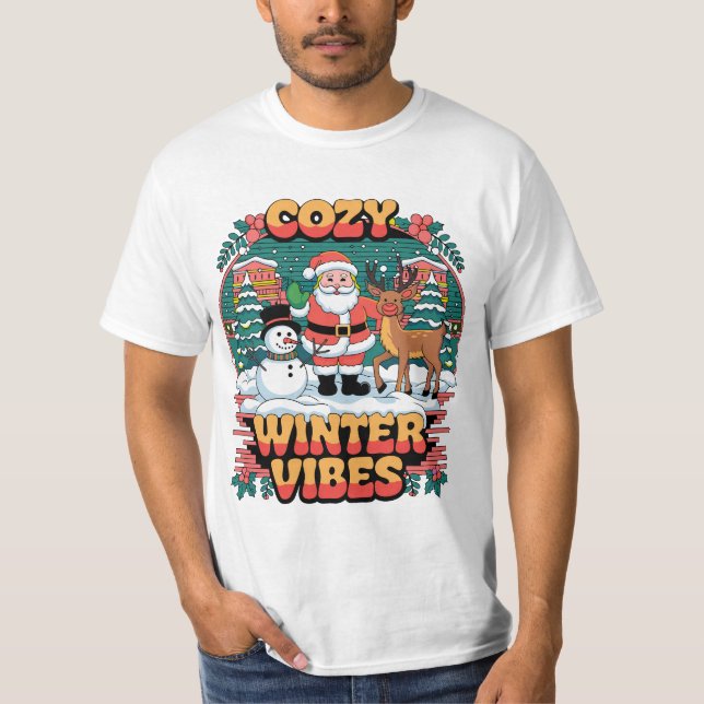 T-shirt Cozy Winter Vibes Unisex T-Shirt, Holiday Shirt, C (Devant)