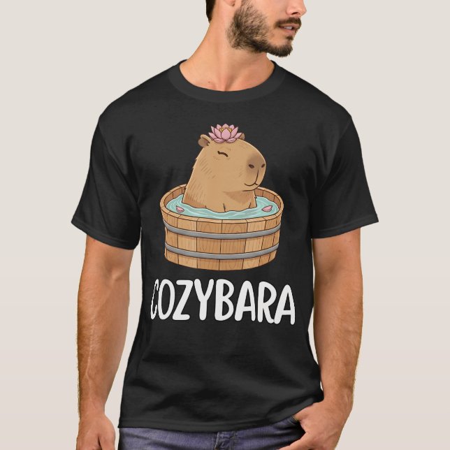 T-shirt Cozybara Capybara Mignon au Repos (Devant)
