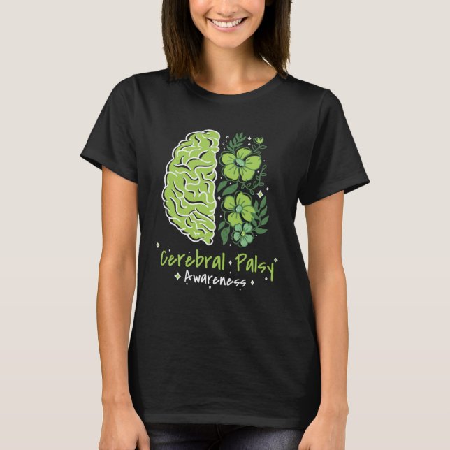 T-shirt CP Brain Damage Cute Flowers Cerebral Palsy Awaren (Devant)