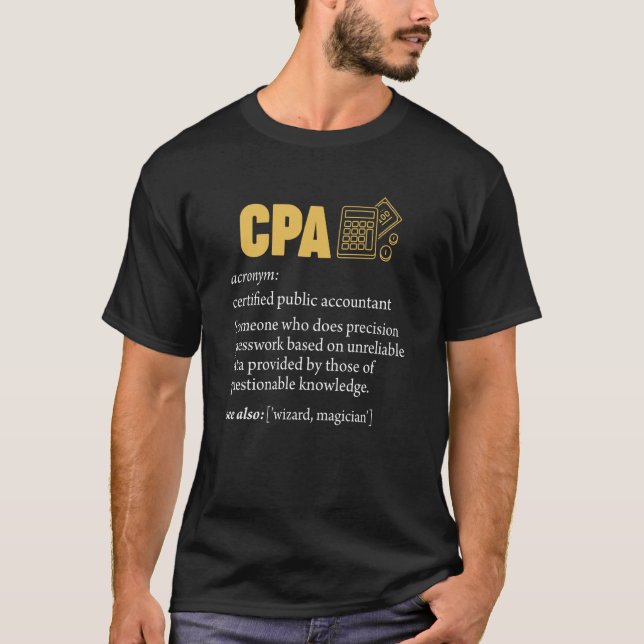 T-shirt CPA Certified Public Accountant Definition Account (Devant)