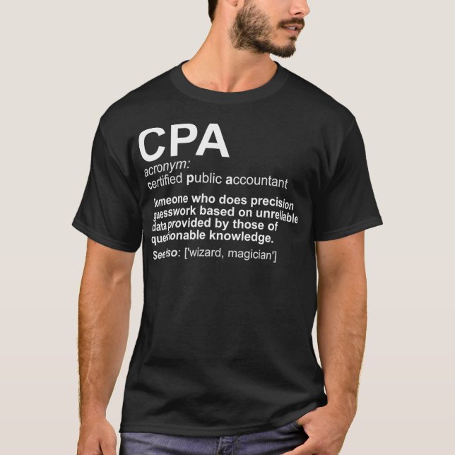T-shirt CPA Certified Public Accountant Définition Drôle (Devant)