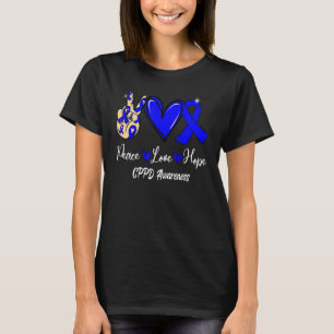 T-shirt CPPD Sensibilisation Paix Aimer Espoir Bleu Ruban