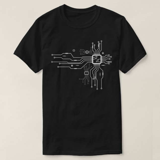 T-shirt CPU Heart chipset board électrique électronique en (Design devant)