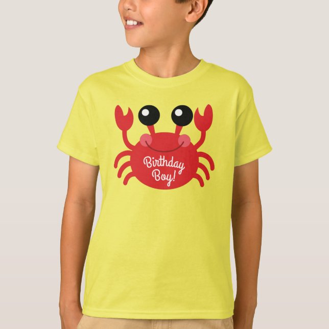 T-shirt Crabe Anniversaire Garçon Cute Cartoon Enfants T-s (Devant)