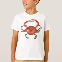 Crabe aquarelle - Rouge