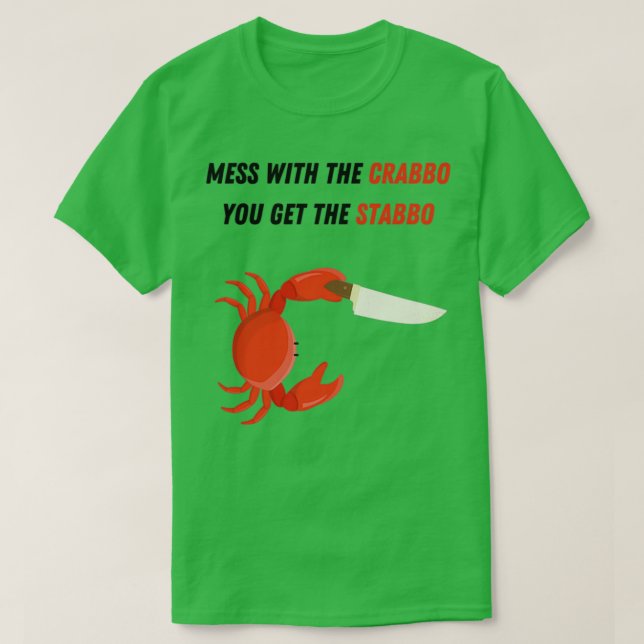 T-shirt Crabe avec couteau Mess avec le crabbo1 (Design devant)