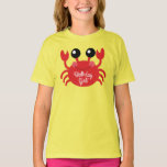 T-shirt Crabe Birthday Girl Cute Cartoon Kids<br><div class="desc">Célébrez l'anniversaire de votre enfant avec cette adorable fête d'anniversaire de plage de crabe !  Idéal pour une fête d'été à thème,  une fête de plage ou juste un enfant qui aime les crabes !  Idéal pour un 1er anniversaire pour un bébé aussi!</div>