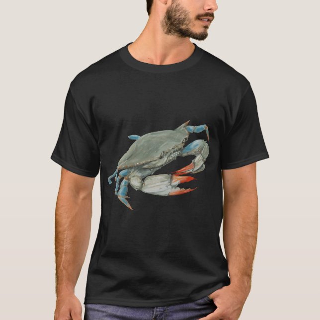 T-shirt crabe bleu de Charleston (Devant)