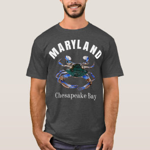 T-shirt Crabe bleu peint de la baie Chesapeake du Maryland
