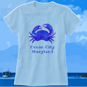 T-shirt Crabe bleu rayonnant Ocean City MD
