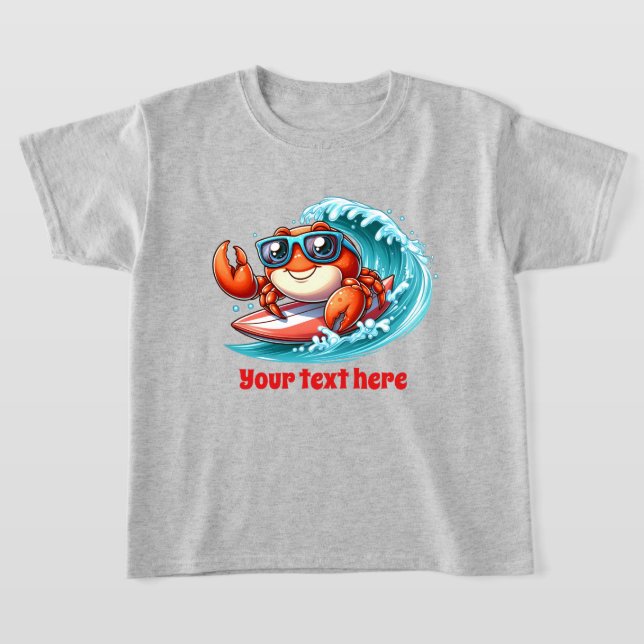 T-shirt crabe cool ajouter texte plage unisex (Poser)