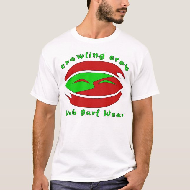 T-shirt Crabe de rampement rouge et vert (Devant)
