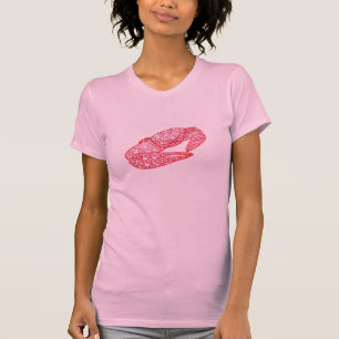 T-shirt Crabe de sable Abstrait avec des tourbillons rouge
