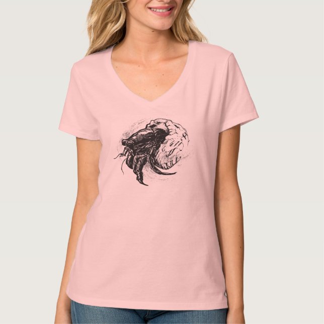 T-shirt Crabe d'Hermite en noir (Devant)