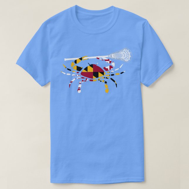 T-shirt Crabe du Maryland tenant Bâton de crosse crosse Ma (Design devant)