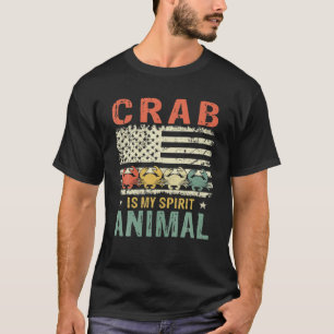 T-shirt Crabe est mon esprit animal Vintage Amérique drape