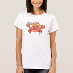 T-shirt Crabe joyeux avec chapeau de soleil - Dé cartoon d