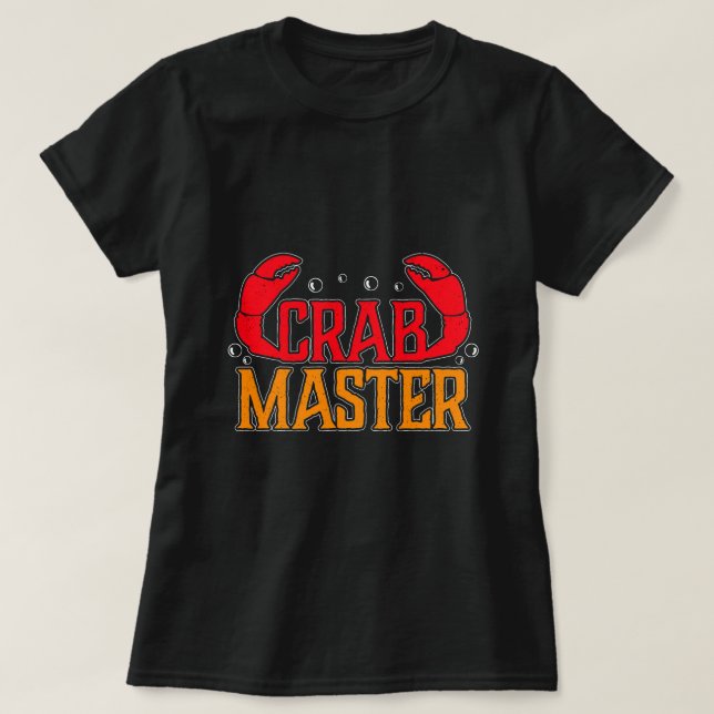 T-shirt Crabe Master Crabbing Pêcheur Crabes Chasse Mer (Design devant)