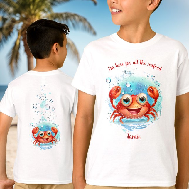 T-shirt Crabe mignon Vacances estivales Crabbing Nom de la (Cute Crab Summer Vacation Crabbing seafood Name T-Shirt)