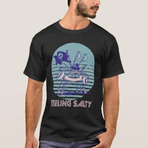 T-shirt Crabe pirate Sentiment Salé Crawfish Retro Ocean L
