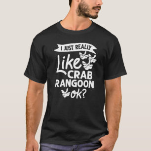 T-shirt Crabe Rangoon Crème Fromage Wontons Sauce de tremp