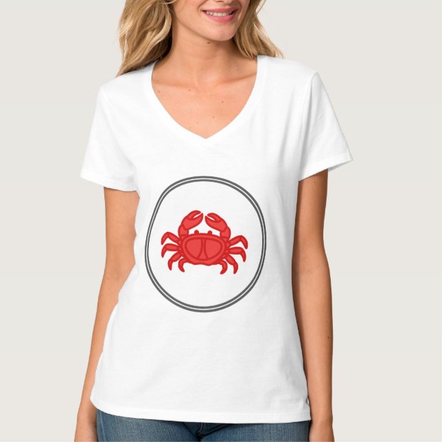 T-shirt Crabe rouge - Collection de crabes de poisson (Devant)