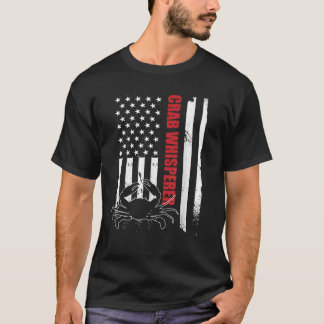 T-shirt Crabe Whisperer Drapeau américain Crabe Lover Crab