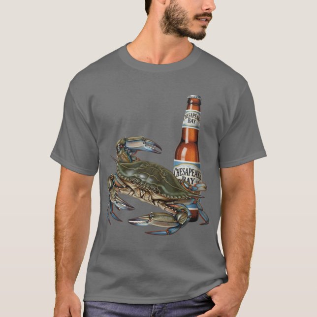T-shirt Crabes de la baie de Chesapeake et bière (Devant)