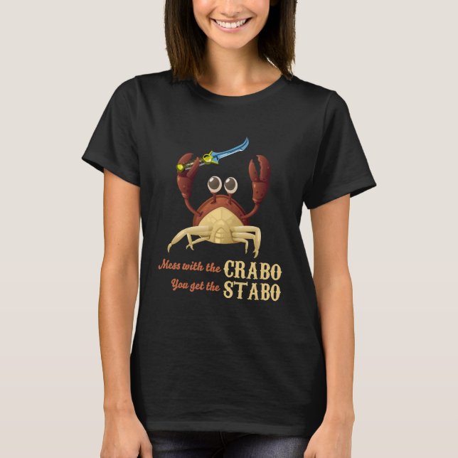 T-shirt Crabo Stabo le crabe avec une chemise de couteau (Devant)