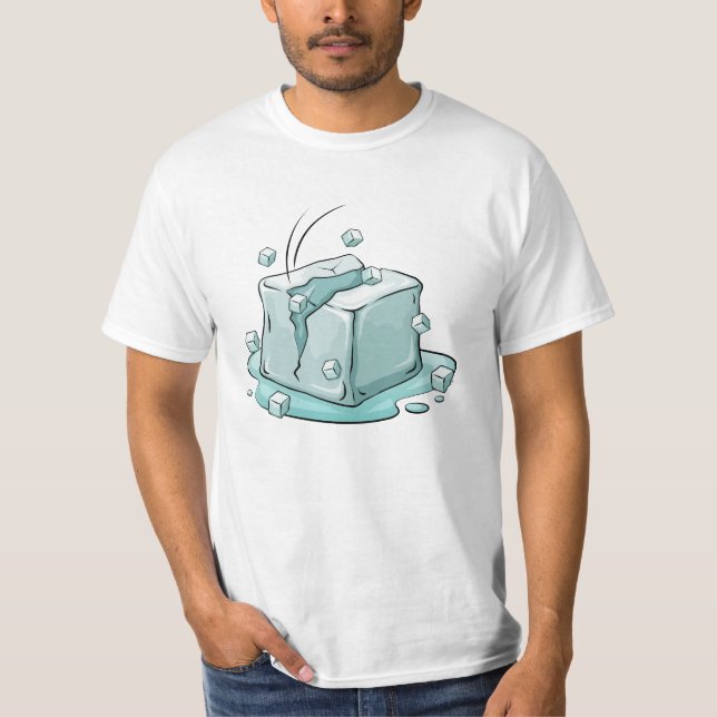 T-shirt Cracked Ice Cube Illustration Art (Devant)