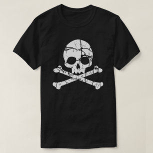 T-shirt Cracked Skull And Crossbones