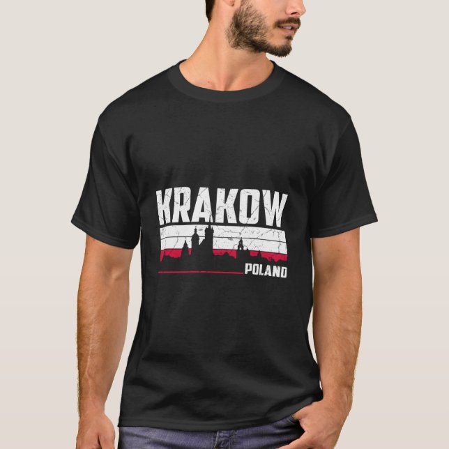T-shirt Cracovie Skyline Pologne (Devant)